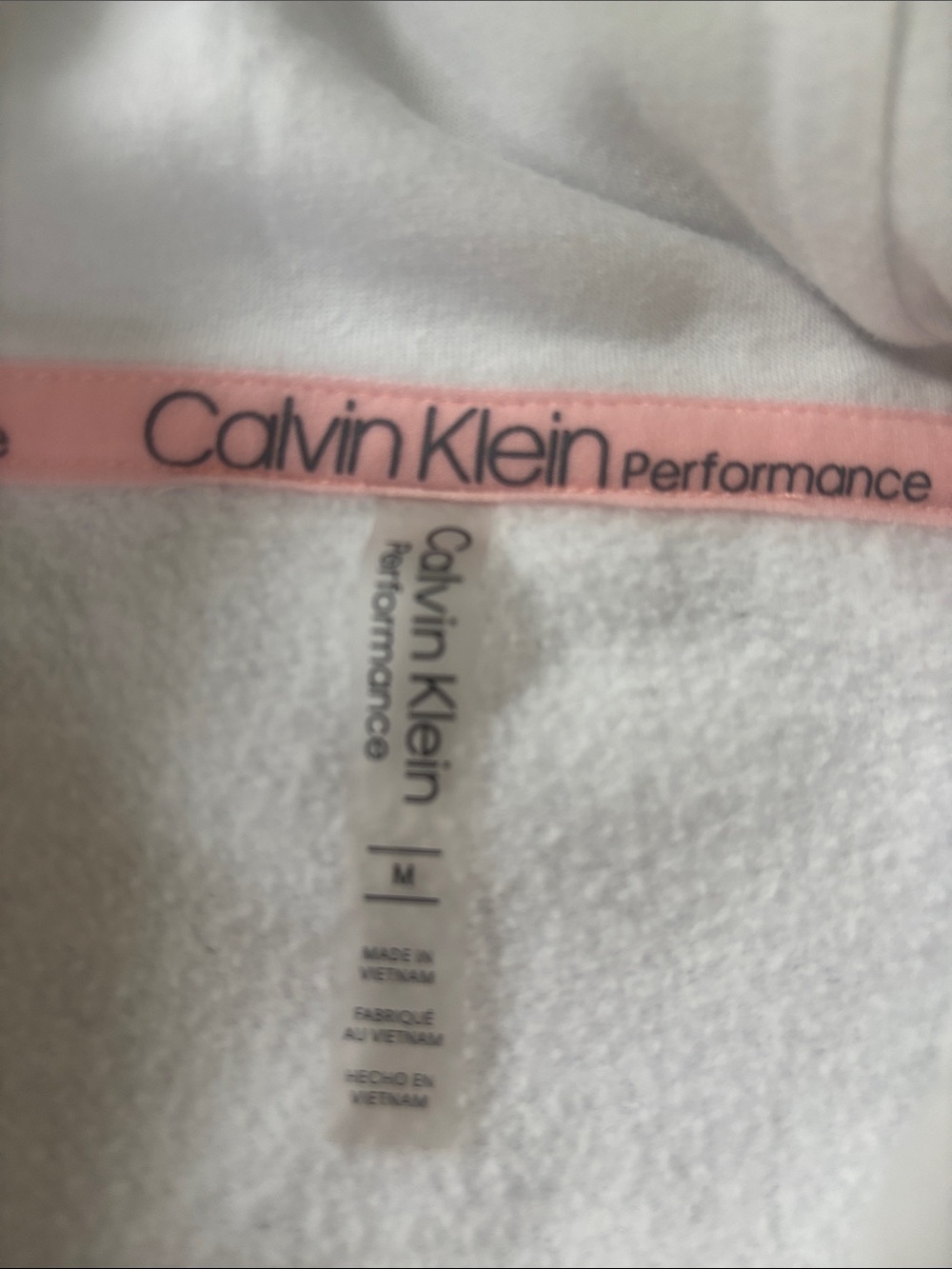 EUC Calvin Klein White Hoodie with Black 'Calvin' Logo - Picture 2 of 5
